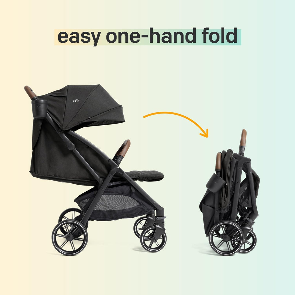 Joie Baby Nutmeg Compact Lightweight Travel Stroller, One‑Hand Fold