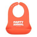 Baby Bib for Eating by Bella Tunno, Waterproof Silicone Bib with Large Food Catcher, Adjustable Fit for Babies 4-12 months & Toddlers 1-3 Years, Boys & Girls, Party Animal