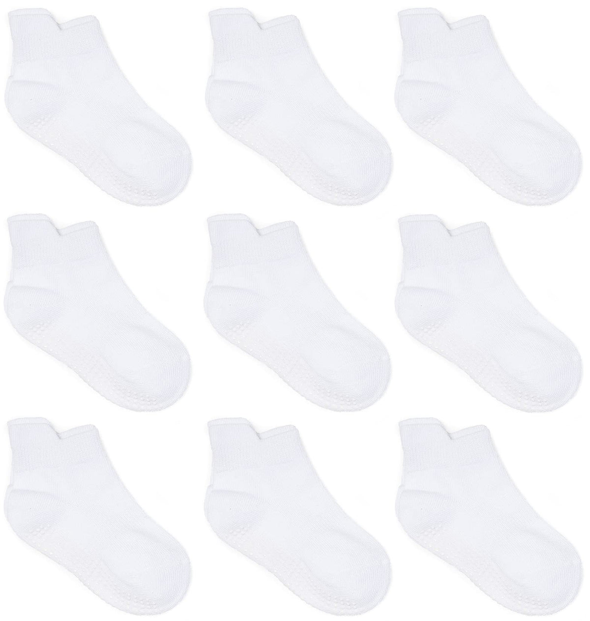 ZAPLES Baby Boys Non Slip Grip Ankle Socks with Non Skid Soles for Infants Toddlers Kids, 12 Pairs, Stripes Assort, 8-10 Years