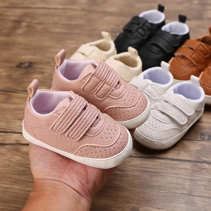 Clowora Baby Boys Girls Shoes Non-Slip Rubber Sole Sneakers Infant First Walking Toddler Crib Shoes Newborn Loafers Flats.