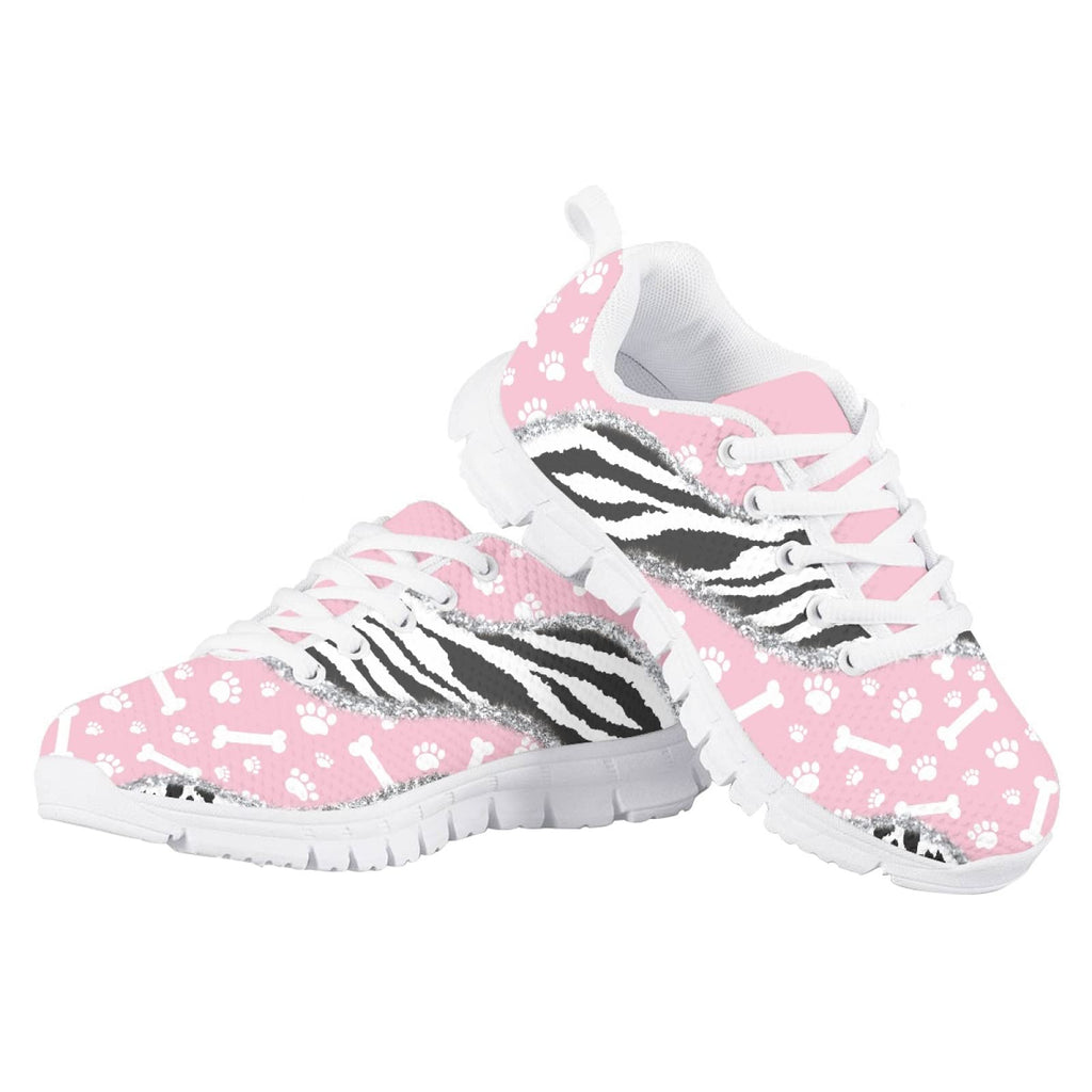 MARSVOVO Toddler Girl Sneakers Flexible Lightweight Breathable Athletic Girl Running Shoes Casual Classic Lace-up Comfortable Non Slip First Shoes for Walking Boy Girl Pink Black Printed Size 2 US