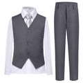 Lycody Boys Suit Vest Set Formal Dress Suits Wedding Outfit, Gray, 2T