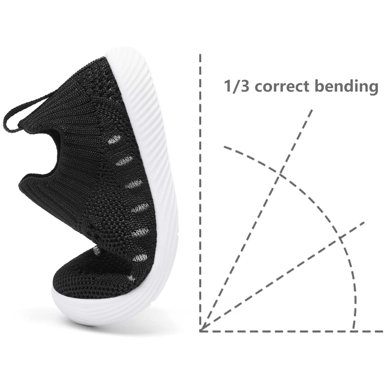 MORENDL Toddler Shoes Baby Walking Sock Shoes Non-Slip Breathable Boys & Girls Sneakers Infant Tennis Shoe Mesh Black 9-12 Months