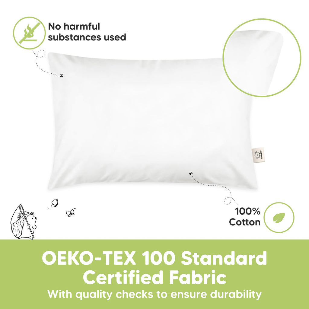 KeaBabies 1pk Toddler Pillows 2 Year Old to 5,13x18 Kids Pillow(Soft White)