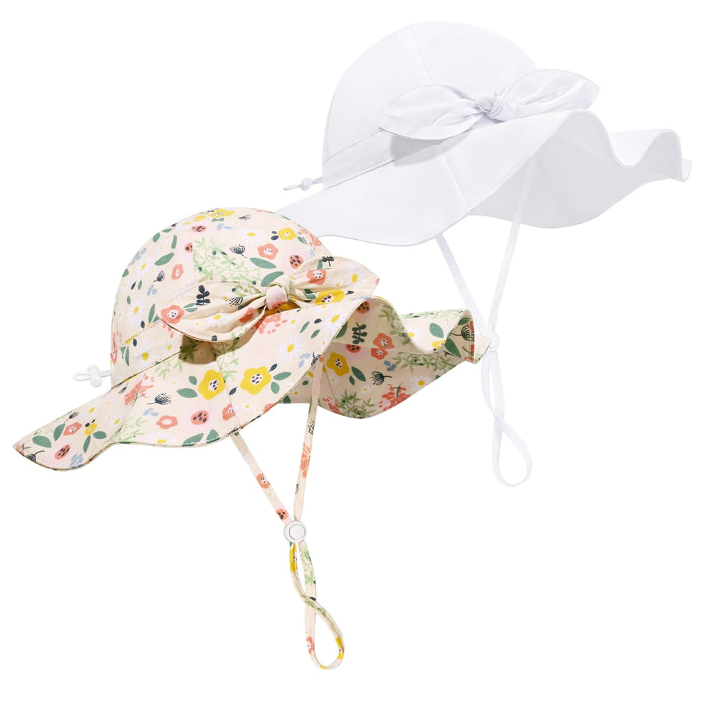 Baby Girl Sun Hat Kids Summer Beach Wide Brim Hats Toddler Bucket Hat 6-24M
