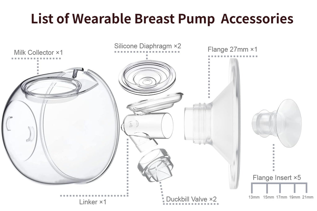 JIMOWANG Flange 27mm,Compatible with TSRETE/kmaier/eulumap/Momcozy S9/S12 Wearable Breast Pump,24mm Shield/Flange,Replacement Breastpump Parts/Accessories