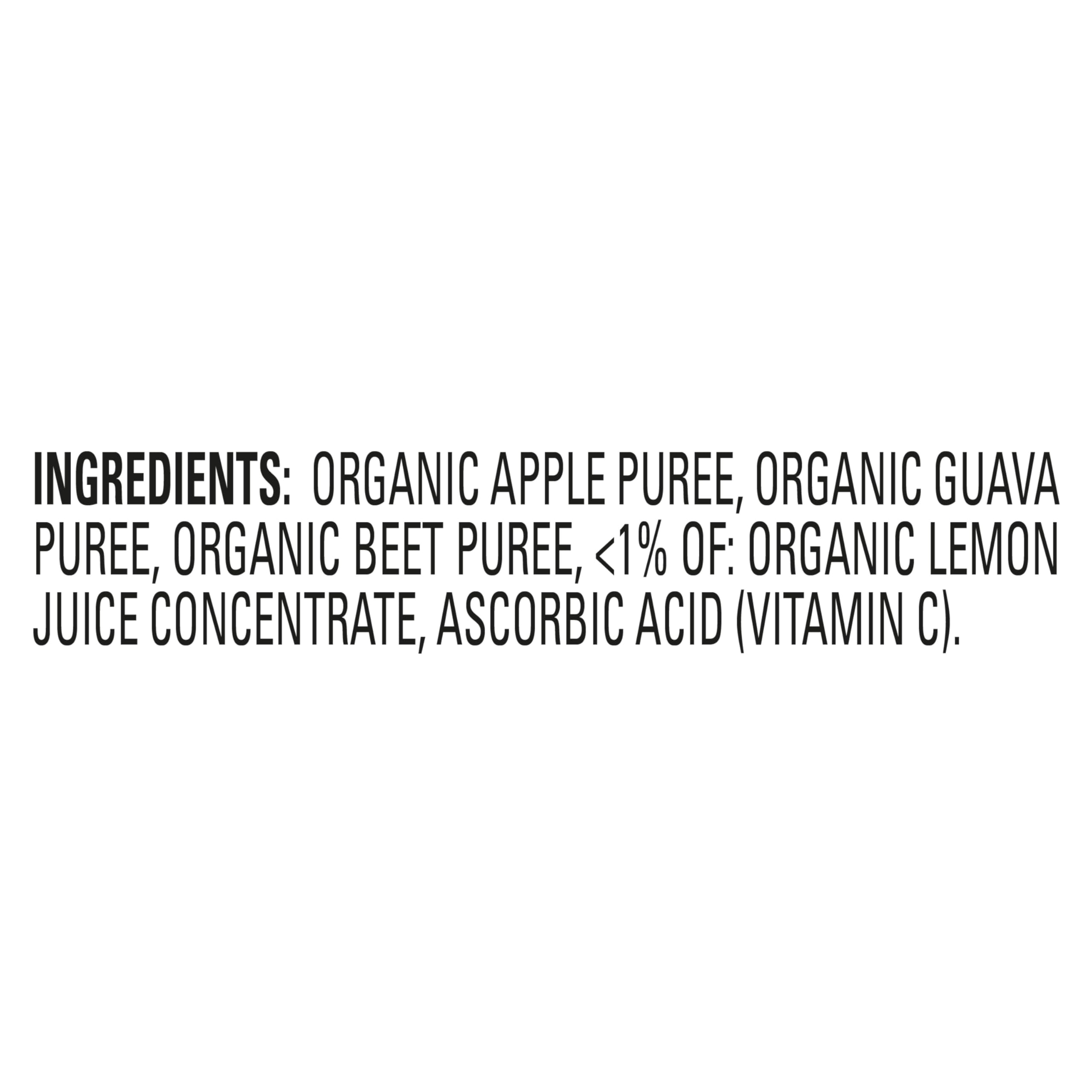 Happy Baby Organics Stage 2 Baby Food Pouches, Gluten Free, Vegan & Healthy Snack, Clearly Crafted Fruit & Veggie Puree, Apples, Guavas & Beets, 4 Ounces (Pack of 16)