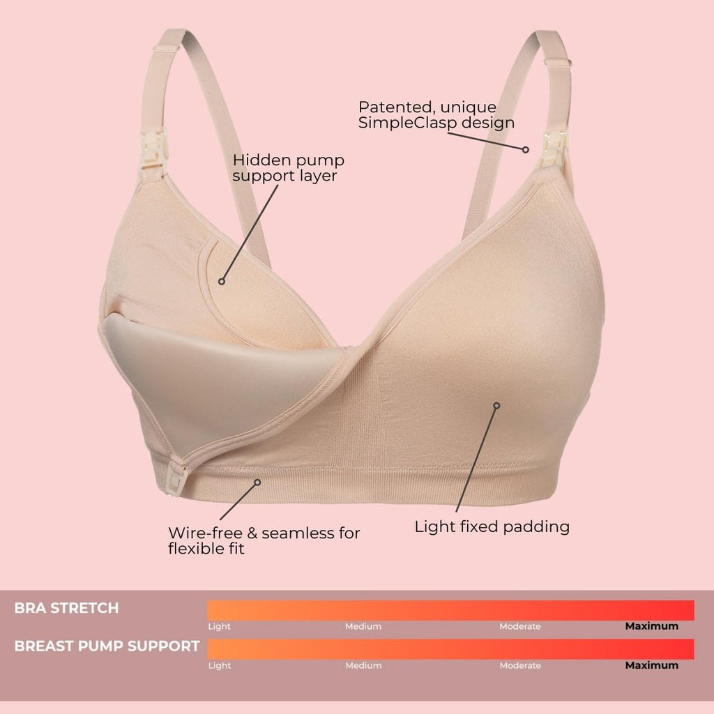 Simple Wishes Pumping Bra Hands Free, Molded Cup Nursing Bra