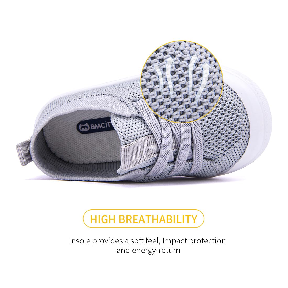 BMCiTYBM Baby Walking Shoes First Infant Sneakers Grey Size 12-18 Months