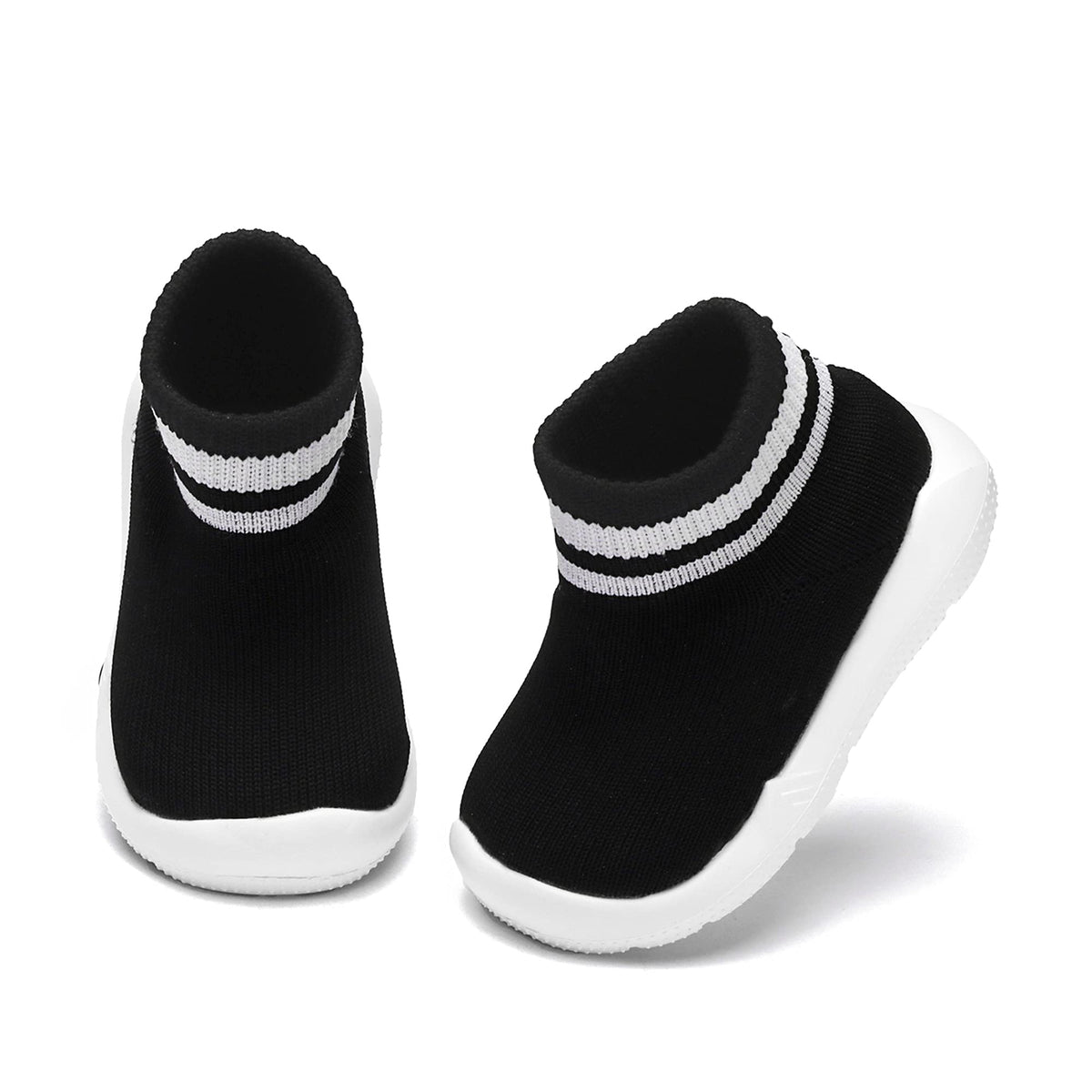 Engtoy Baby Shoes & Socks - Non-Slip Breathable Slippers with Soft Rubber Sole - Baby Boys & Girls Slip On Sneakers - Black