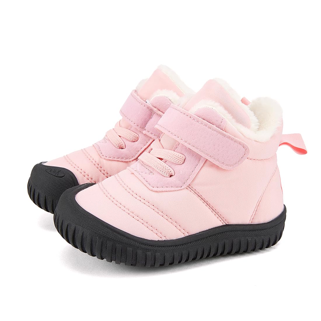 BMCiTYBM Toddler Baby Snow Boots Winter Mid-high Shoes Boys Girls Cold Weather Baby Faux Fur Shoes Pink Size 8