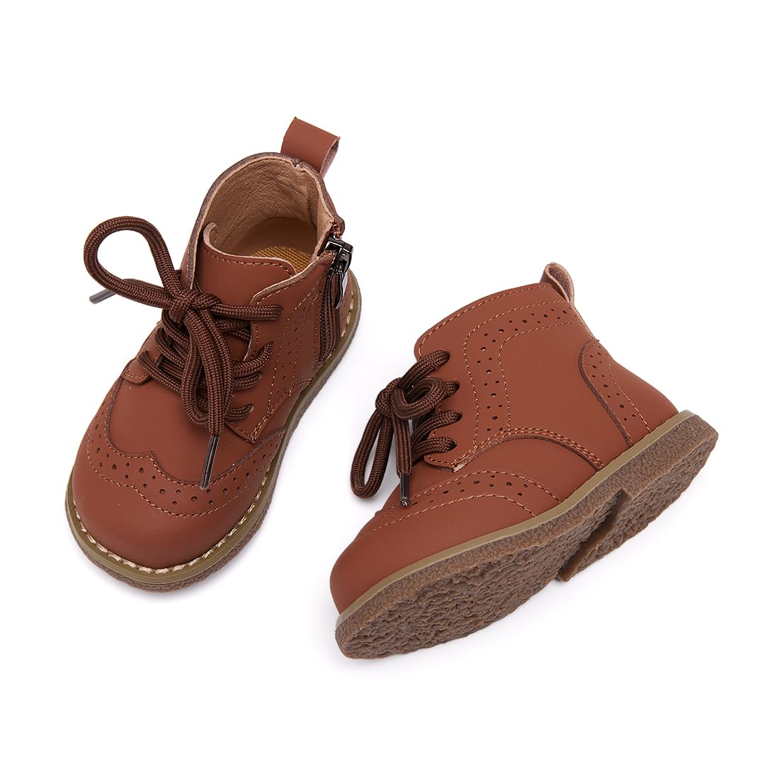 BMCiTYBM Baby Boys Girls Boots Infant Oxford Shoes First Walking Booties for All Seasons for 6 9 12 15 18 24 Months Brown Size 6-12 Months Infant