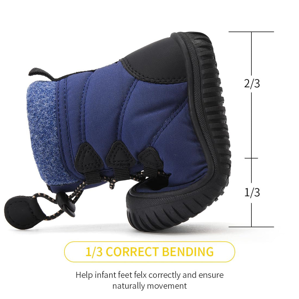 BMCiTYBM Toddler Baby Snow Winter Boots Shoes Boys Girls Cold Weather Baby Faux Fur Shoes 3-3.5 Years Navy Size 9 Toddler