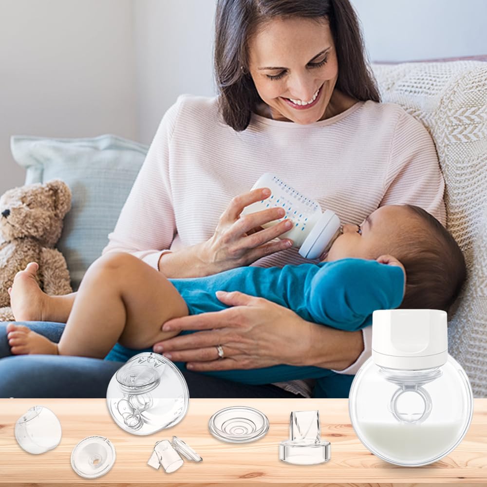 Two Full Milk Collector Cup Sets with 19mm Flange Compatible with Momcozy S12 Pro/S9 Pro Breast Pump, NOT for S9/S12, Replacement Pump Parts with Duckbill Valve, Flange, Diaphragm, Linker, Collector