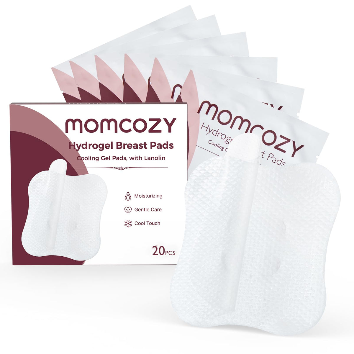 Momcozy Hydrogel Nursing Pads,Cooling Relief,Breastfeeding Essentials 6pcs