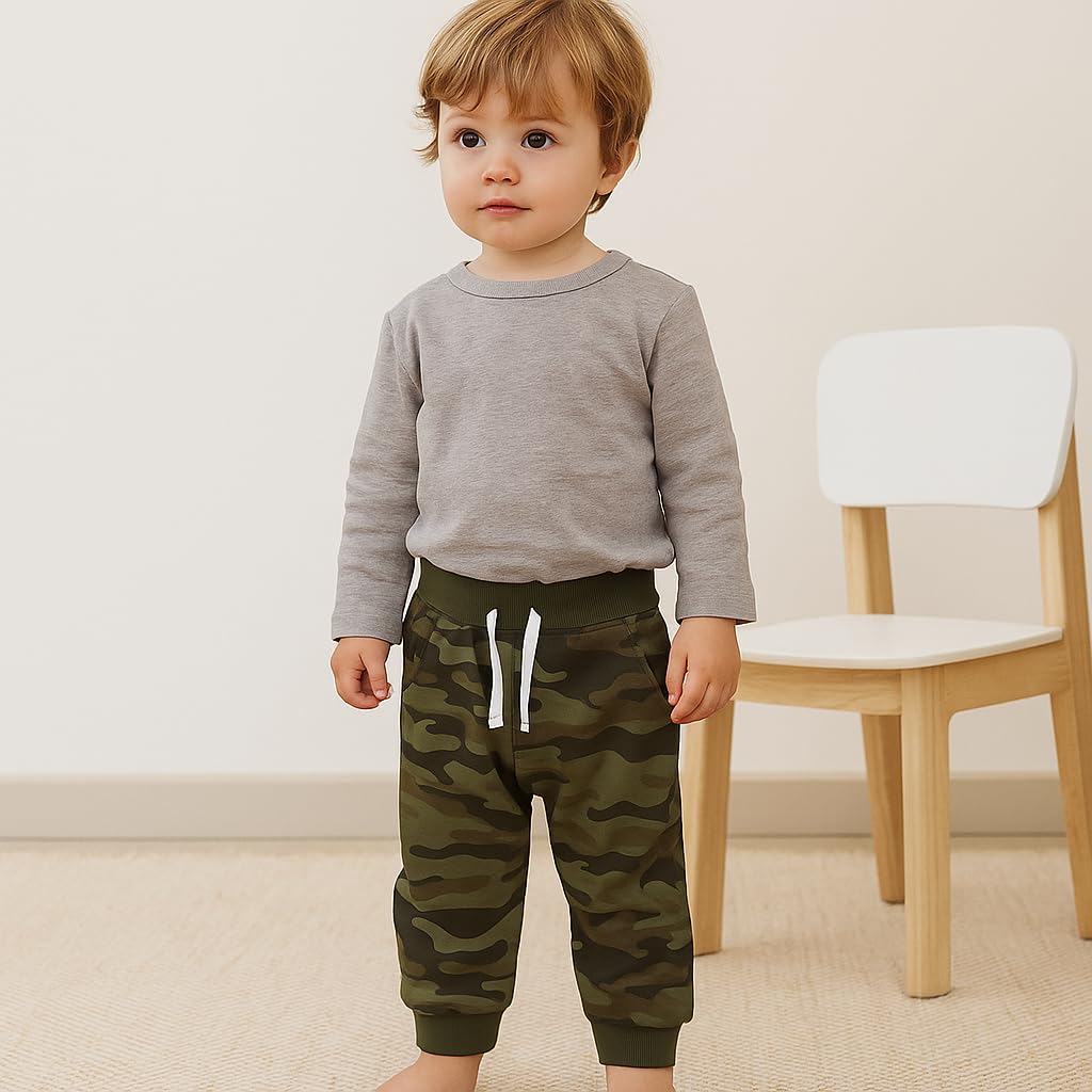 Boys Pants, Toddler 3 Pack Drawstring Elastic Sweatpants Active Joggers,3T