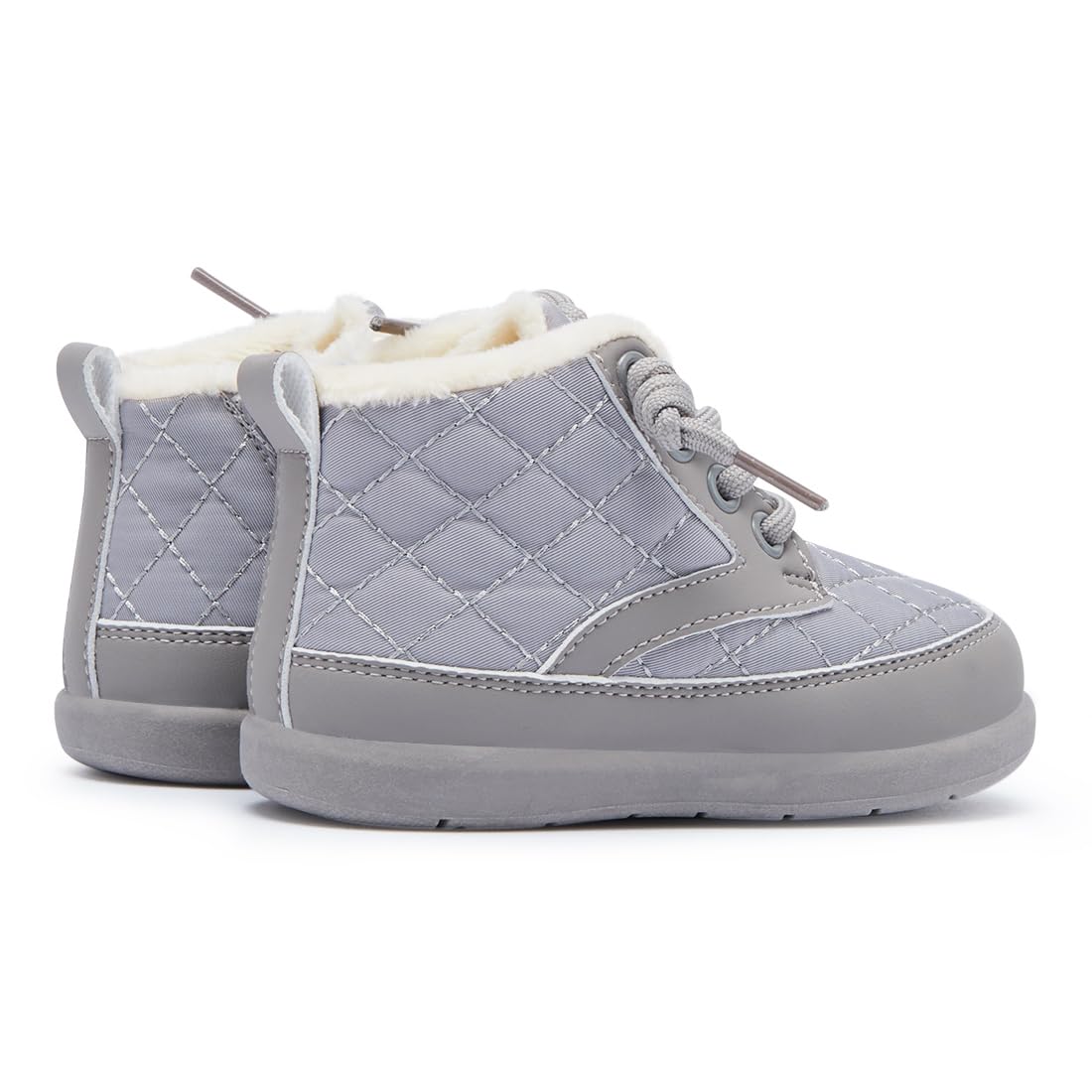 BMCiTYBM Baby Snow Boots Boy Girl Waterproof Infant Winter Warm Booties Nonslip Lightweight Outdoor Shoes for First Walkers Grey Size 12-18 Months Infant