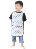 Plie Kids Painting Apron – Waterproof Art Smock for Toddlers & Preschoolers, Messy Play, Baking, Crafts, Cooking, Sensory Activities, Mealtime (Ages 1–10), Navy Star (14-S)