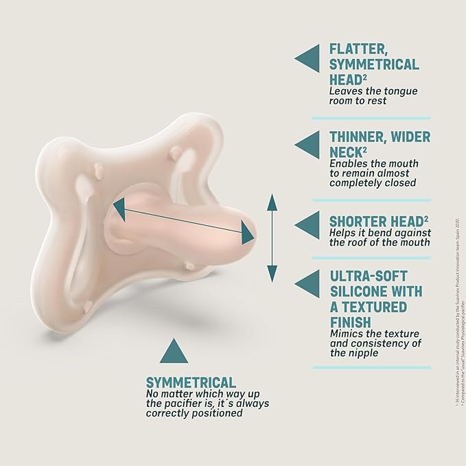 Suavinex Zero Zero Silicone Baby Pacifier w/SX Pro Physiological Pacifier Nipple (6-18M), Fair