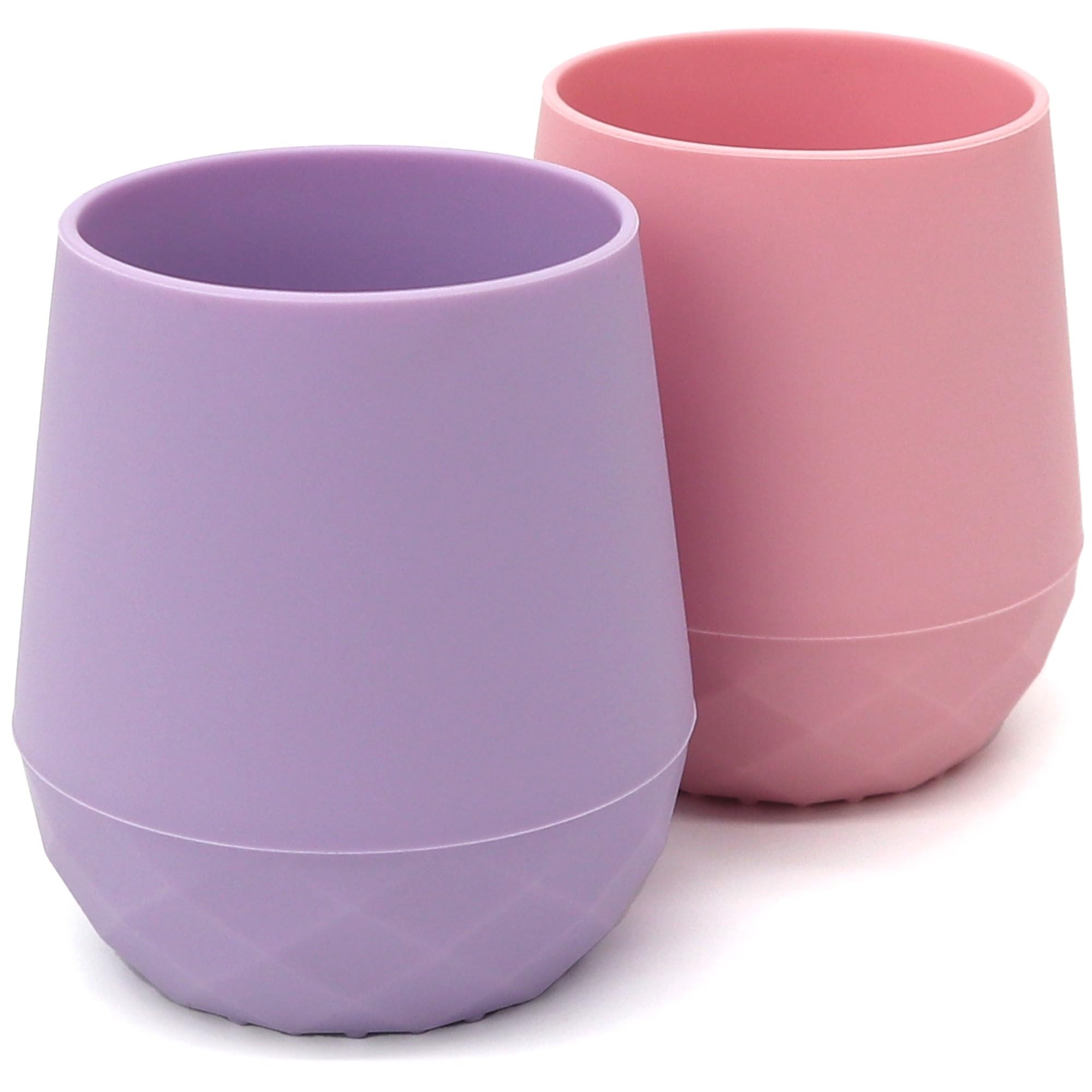 teensy peepsy Silicone Training Cups for Babies 4 Months+ | 2 pack Tiny Transition Cup for Baby Girl Gift, Baby Water Cup for 6-12 Months, Toddler Open Cups 2oz, Baby Essentials for BLW (Lilac Blush)