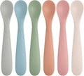 6 Pack Silicone Baby Spoons, Baby Spoons Self Feeding 6 Months+, BPA Free, Soft Tip Baby Utensils Feeding Spoon, Baby Led Weaning Supplies, Dishwasher and Boil Safe