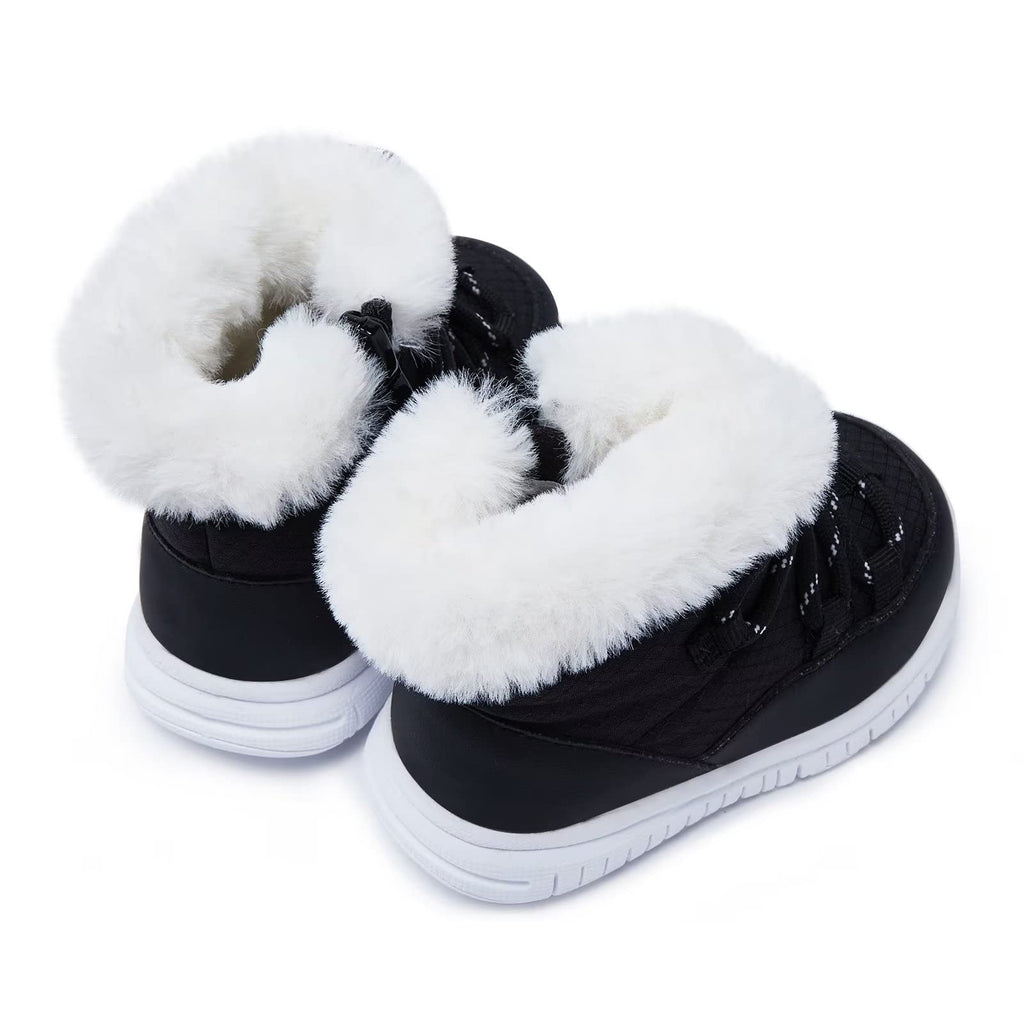 BMCiTYBM Baby Snow Boots Warm Winter Fur Lined Baby Shoes Black 12-18 Months