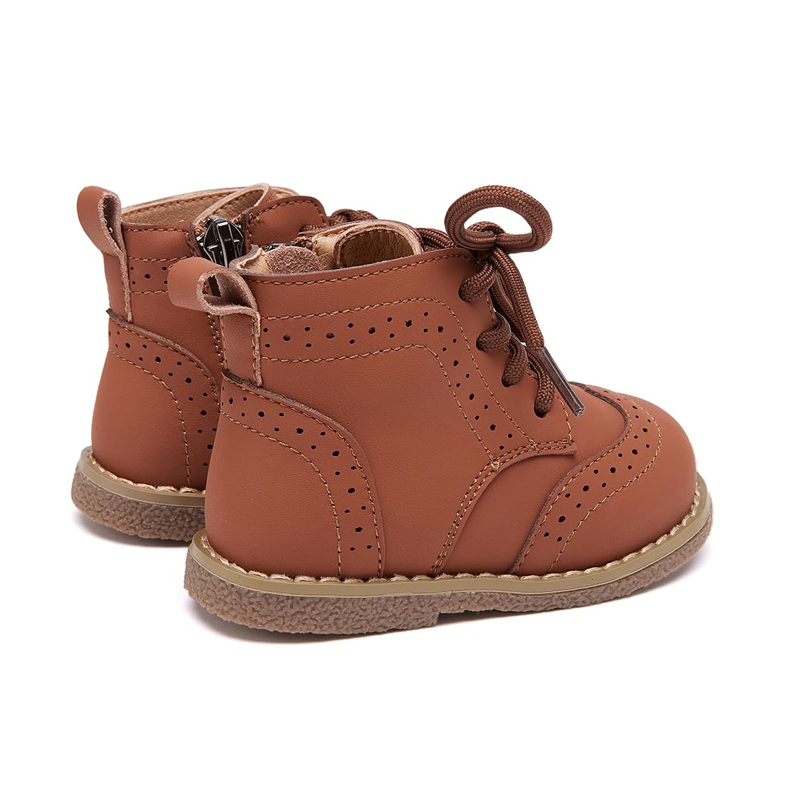 BMCiTYBM Baby Boys Girls Boots Infant Oxford Shoes First Walking Booties for All Seasons for 6 9 12 15 18 24 Months Brown Size 6-12 Months Infant