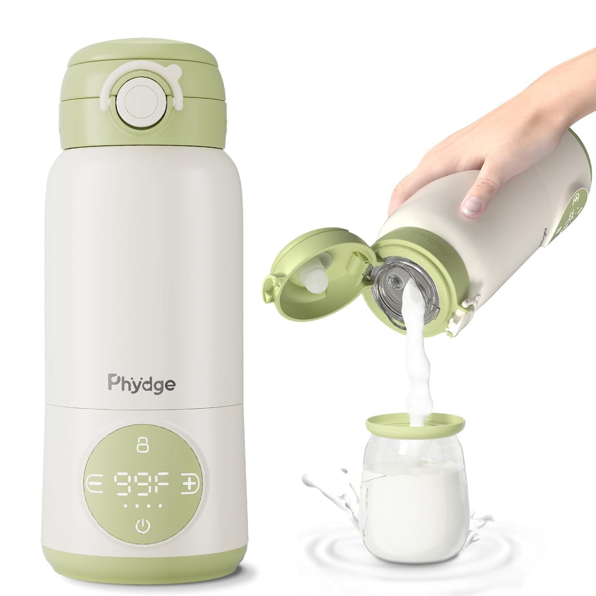 Phydge Portable Milk Warmer for Travel, on The go for Formula, Breastmilk
