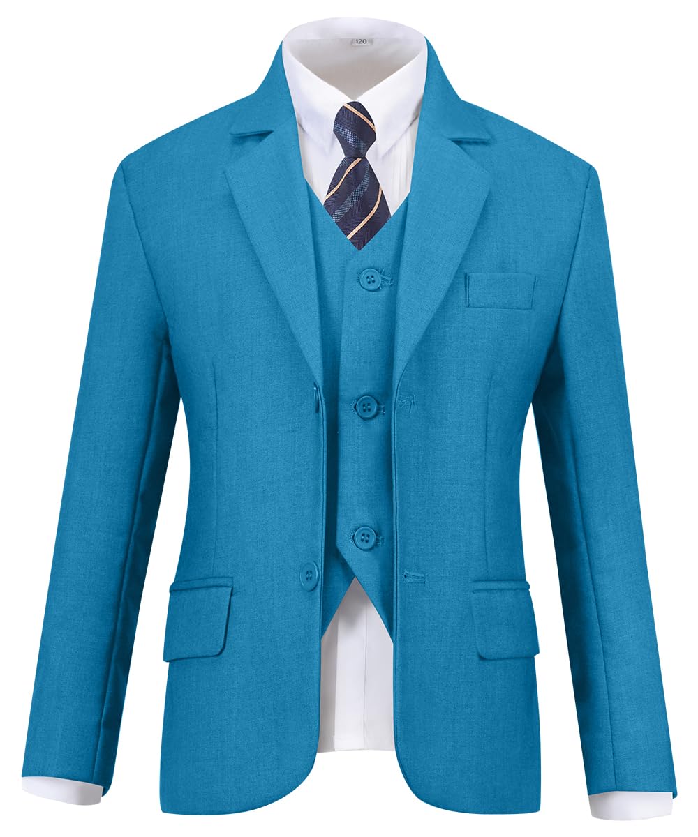 Boys Suit Easter Outfit Set for Boy Slim Fit Formal Lake Blue Suits Size 18