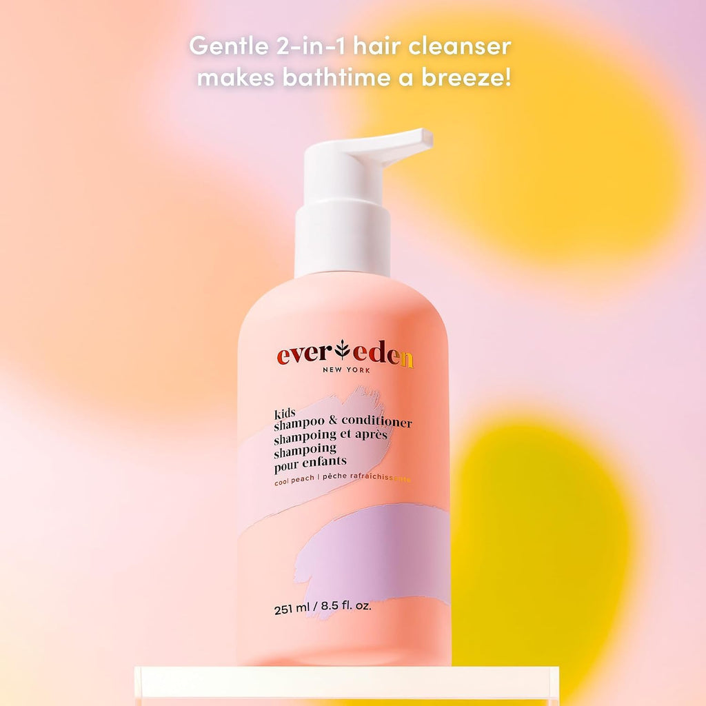 Evereden Kids 2-in-1 Shampoo & Conditioner, Dermatologist-Tested, Ages 3+
