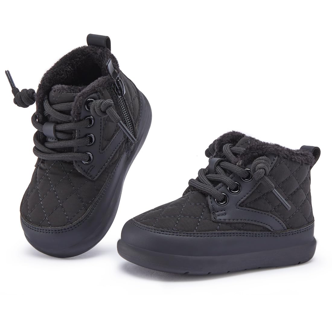 BMCiTYBM Baby Snow Boots Waterproof Infant Boy Girl Winter Booties Nonslip Lightweight Outdoor Warm Shoes for Cold Weather 6 9 12 18 24 Months Black Size 6-12 Months Toddler