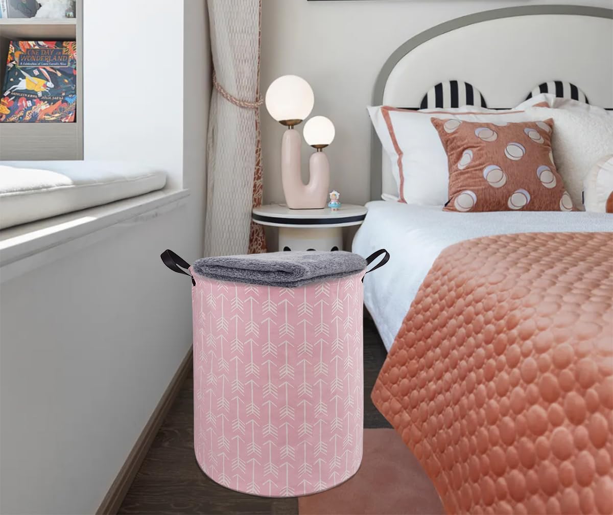 DUYIY Kids Laundry Hamper Storage Basket Laundry Organizer Hamper Storage Bins Clothes Box Nursery Hamper Gift Basket with Handles (Arrow)