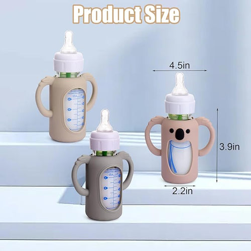 3 Pack Silicone Sleeves for Dr. Brown's Glass Bottles 4 OZ - Anti Breakage