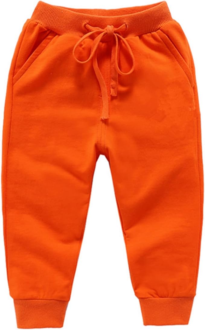 CuteOn Unisex Toddler Jogger Pants Kids Cotton Elastic Waist Winter Baby Sweatpants Pants 2Years Yellow — 5T
