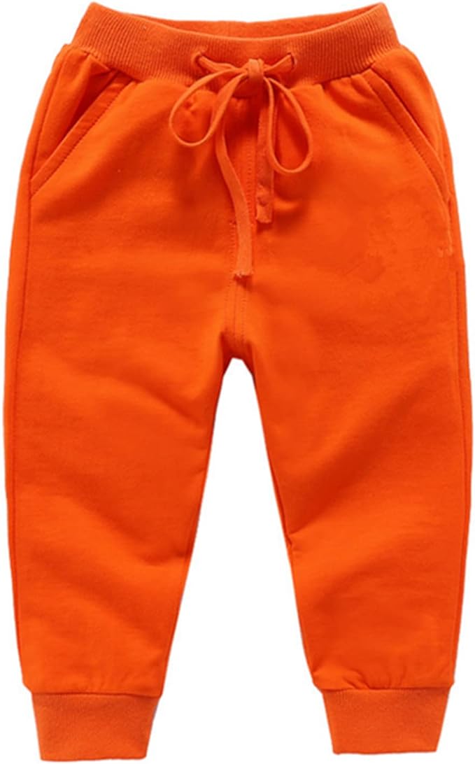 CuteOn Unisex Toddler Jogger Pants Kids Cotton Elastic Waist Winter Baby Sweatpants Pants 2Years Yellow — 8 Years
