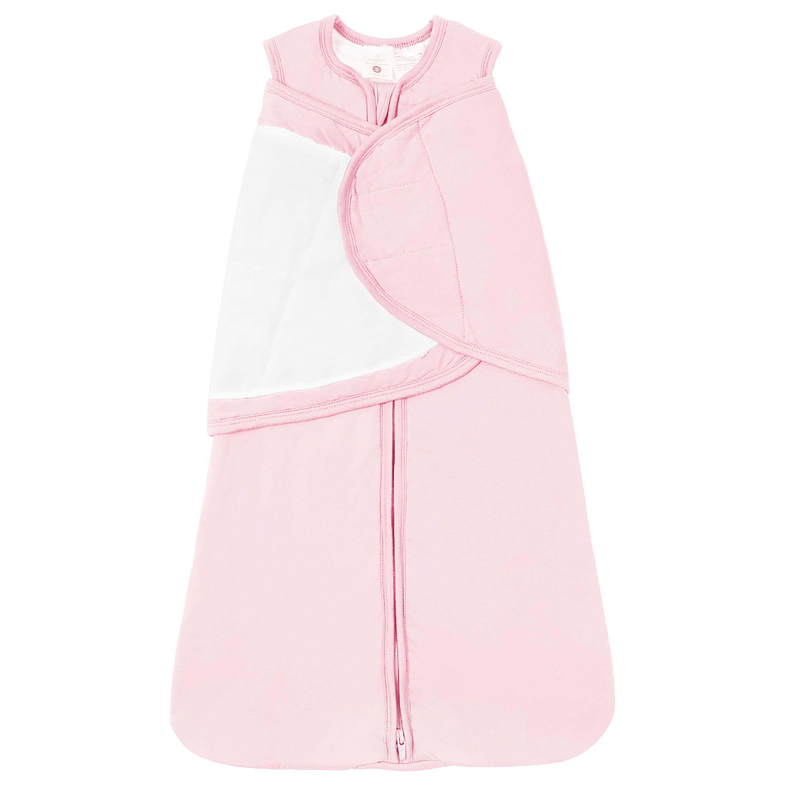 TOTBASIC Baby Swaddle Blanket 6-12 Months, 1.0 TOG 3-Way Adjustable Baby Sleep Sack, Blush