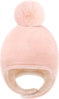 Baby Beanie Hat Pom Full Hood Hat Toddler Winter Hat Fleece Earflap Cap for 6M-4T Boys Girls Winter