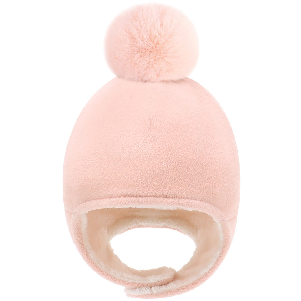 Otoyzy Baby Beanie Hat Pom Full Hood Toddler Winter Hat Fleece Earflap