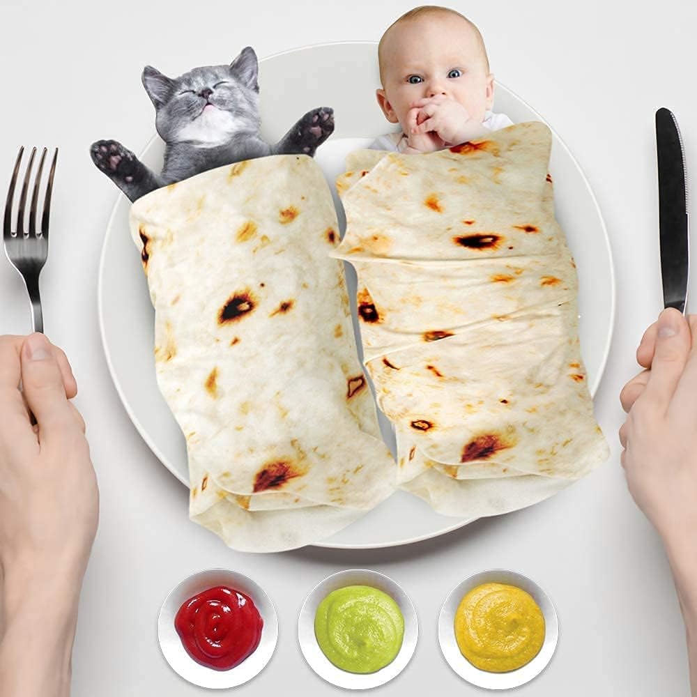 Lhedon Taco Blanket Baby Tortilla Blanket Burrito Swaddle 0-9 Months