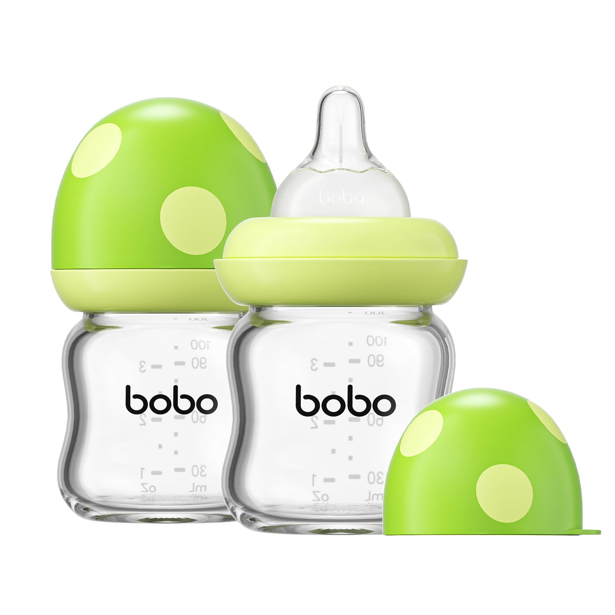YOHKOH Natural Glass Baby Bottles, 8.8oz Red-A 4‑Pack