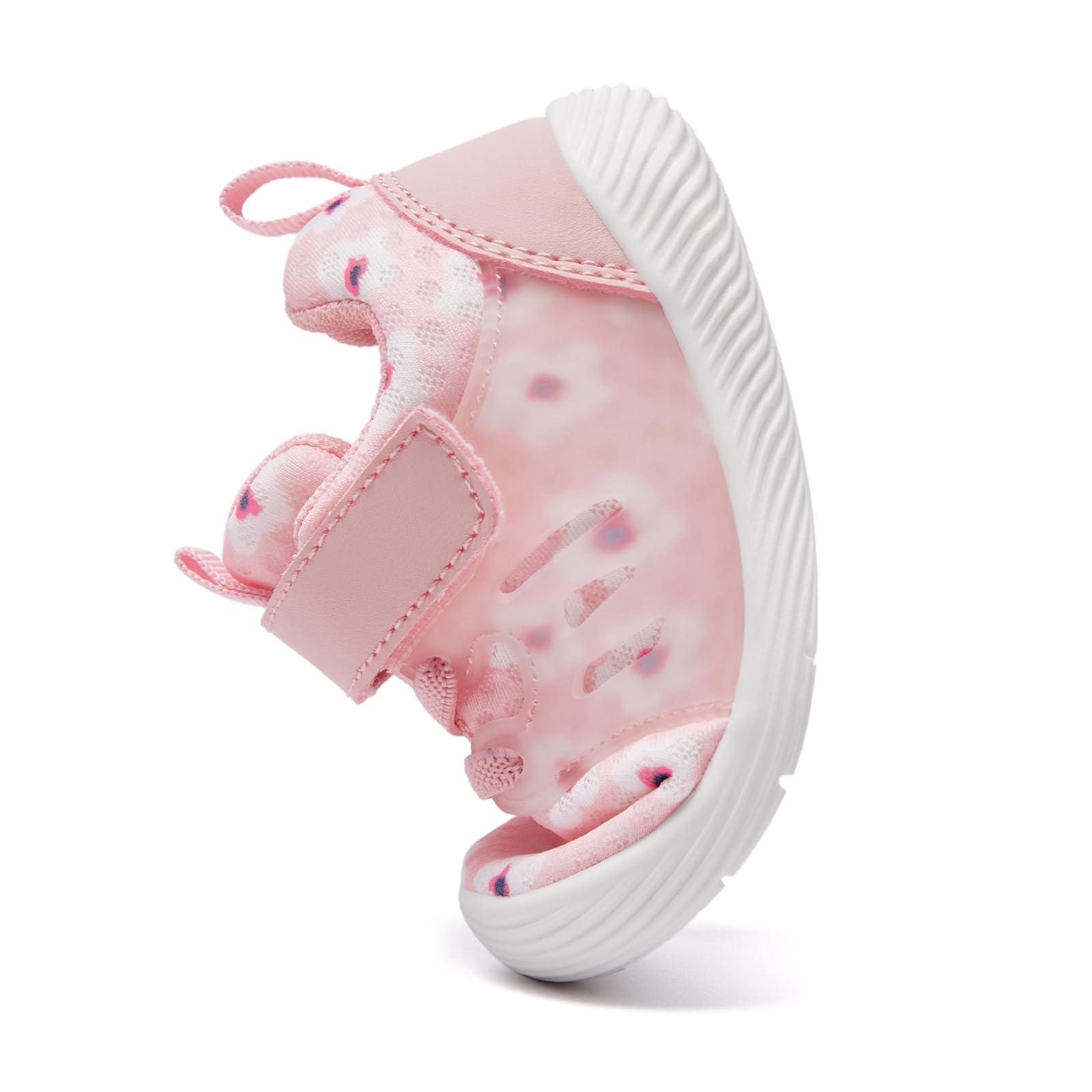 MORENDL Toddler Sneakers Baby Boys & Girls Barefoot Shoes Lightweight Breathable Walking Running Tennis Athletic Sport Shoes Pink 9-12 Months