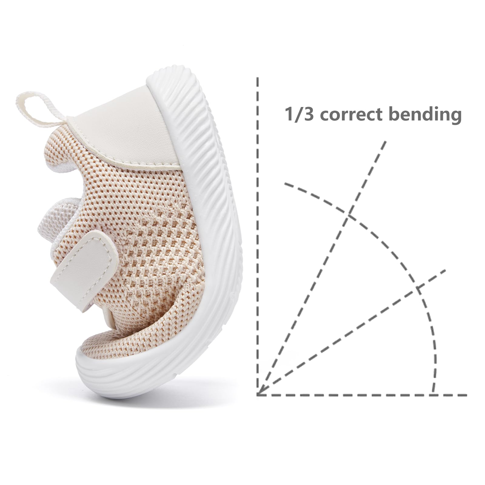 MORENDL Toddler Sneakers Baby Boys & Girls Barefoot Shoes Lightweight Breathable Walking Running Tennis Athletic Sport Shoes Khaki 6-9Months