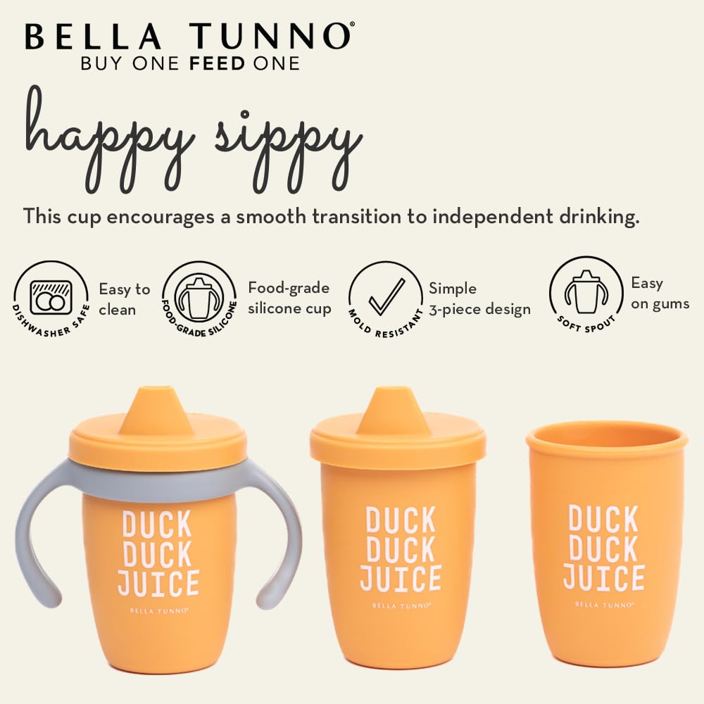 Bella Tunno Sippy Cup, Silicone Training Cup with Transition Handles for Infants, Toddlers & Kids, Babies 6-12 Months & Toddlers 1-3 Years, Boys & Girls, Cheers, 8 oz