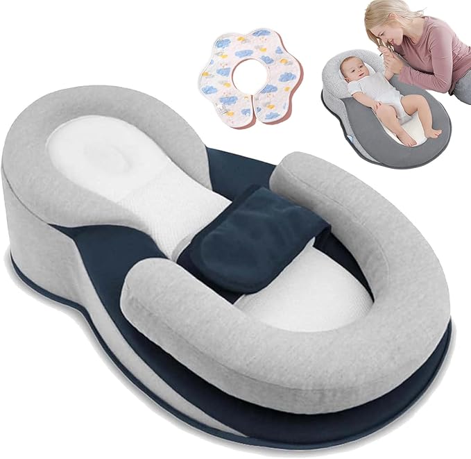 Rest Nest Baby Bed for Acid Reflux with Strap, Keesley Rest Nest Baby Bed 2026 Upgraded, 15° Incline, Machine Washable, 3D Airflow Fabric, for Comfortable Feeding & Rests Support (Regular)