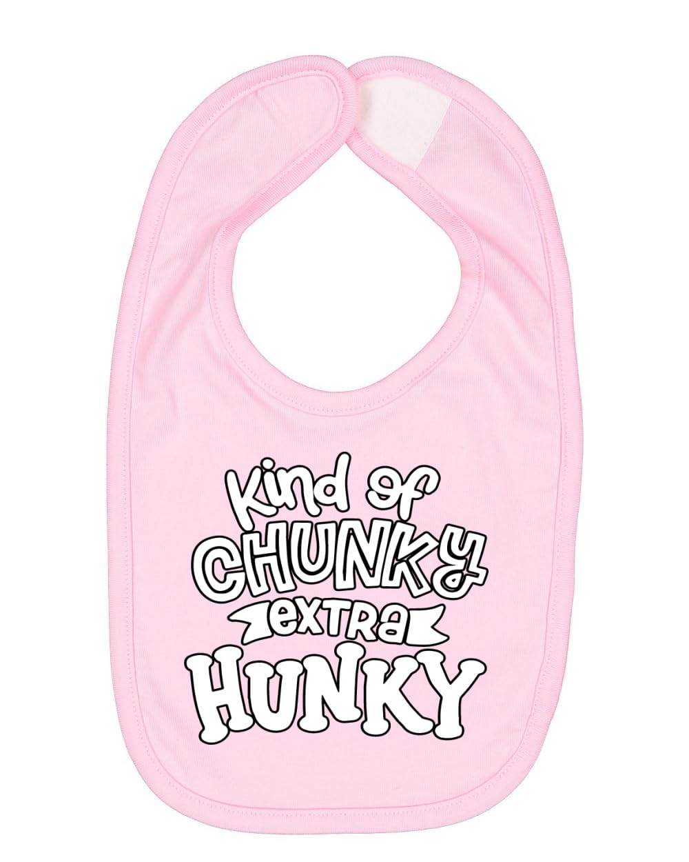 Wild Bobby Kind of Chunky Extra Hunky Humor Infant Premium Jersey Baby Bib for Girls Boys, Light Pink, One Size