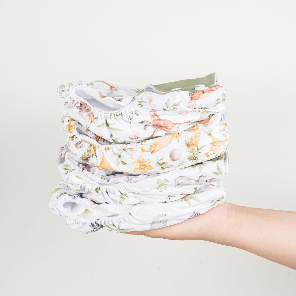 HappyFlute 9 Sets Newborn Baby Cloth Pocket Diapers Adjustable Reusable