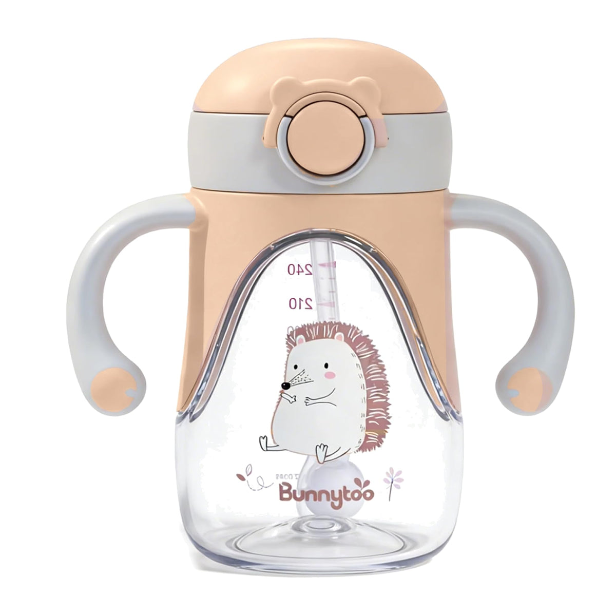 Bunnytoo Weighted Straw Sippy Cup, 8 oz Tritan Toddler Cup with Handles