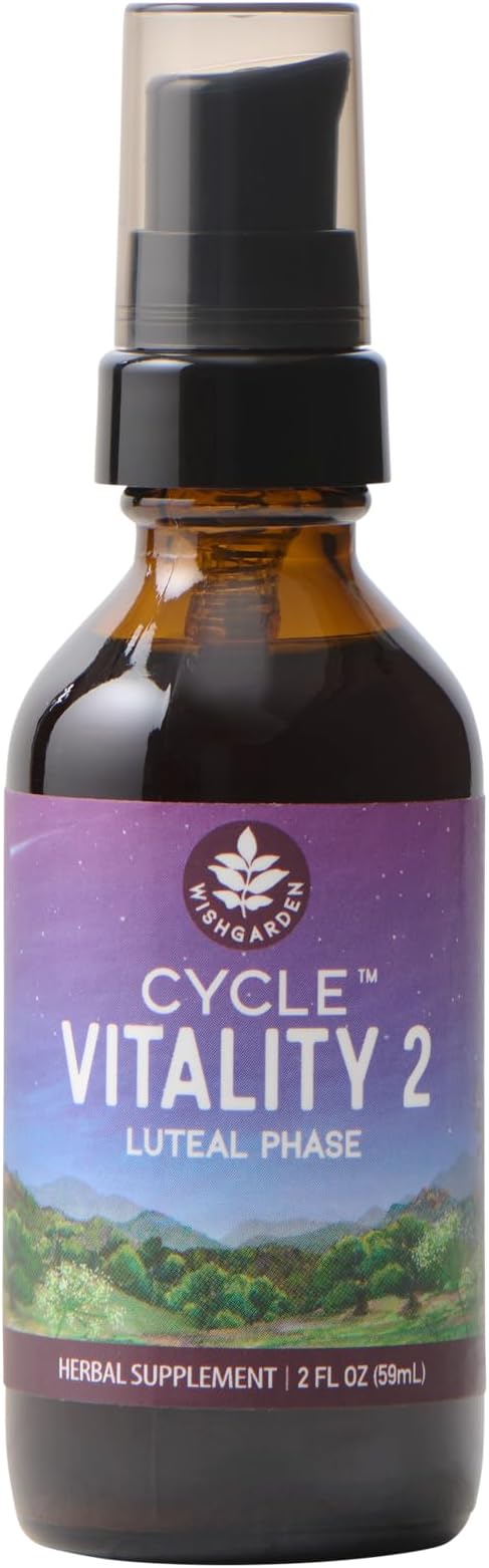 WishGarden Herbs Cycle Vitality 2 Luteal Phase - Plant-Based Progesterone Supplement with Wild Yam & Vitex Chasteberry Supports Healthy Menstrual Cycles, Fertility & Healthy Progesterone Levels, 2oz