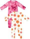 Jimonda Baby Girls Boys Bamboo Rayon Pajamas,Footed Pjs(Flower&Rose,18-24 M)