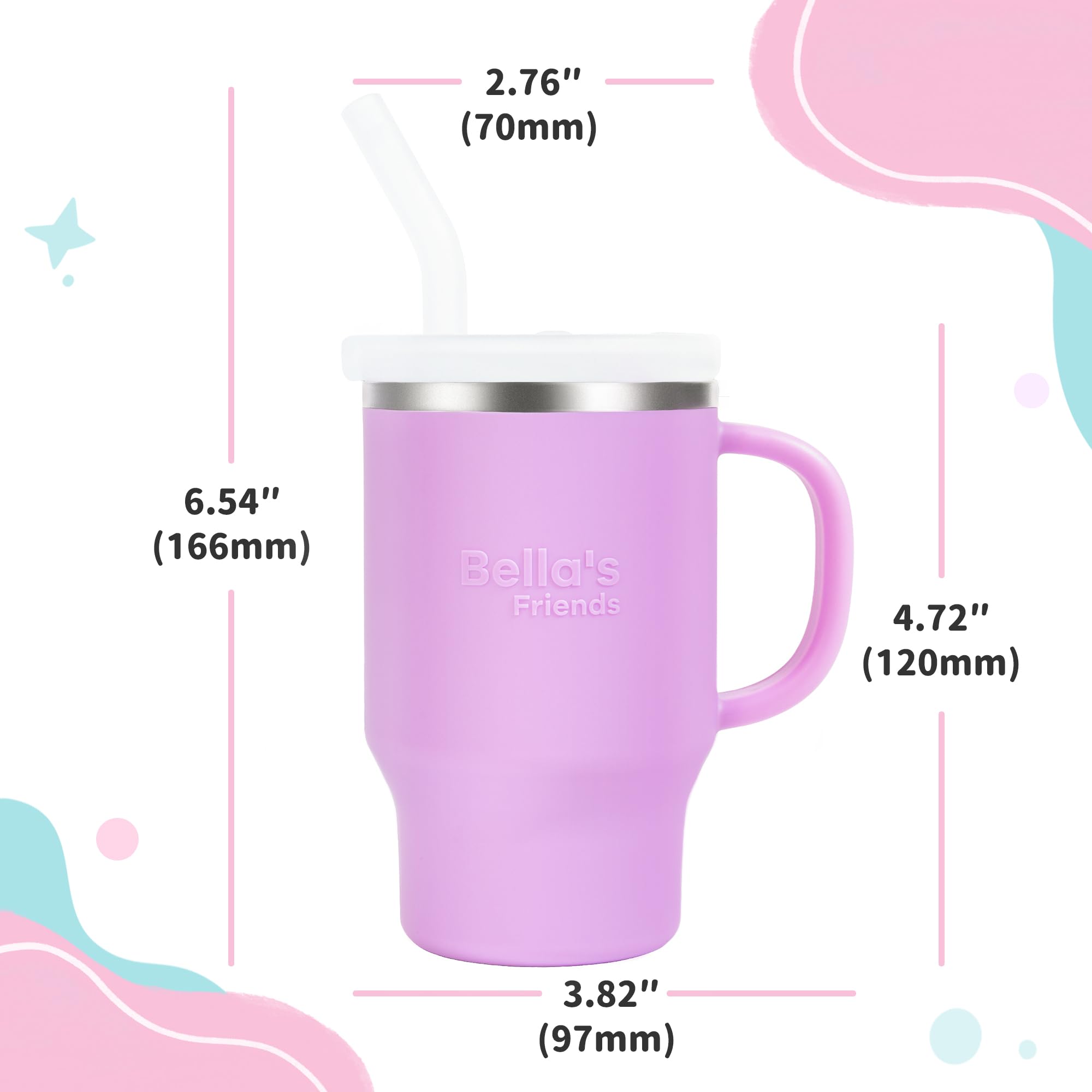 Sippy Cups for Toddlers 1-3, Spill-Proof 9oz Stainless Steel Toddler Tumbler with Handle, Leak‑Proof Baby Straw Cups, My First Tumbler, Birthday Gifts for 1 Year Old Girls Boys, BPA-Free, 2 Pack